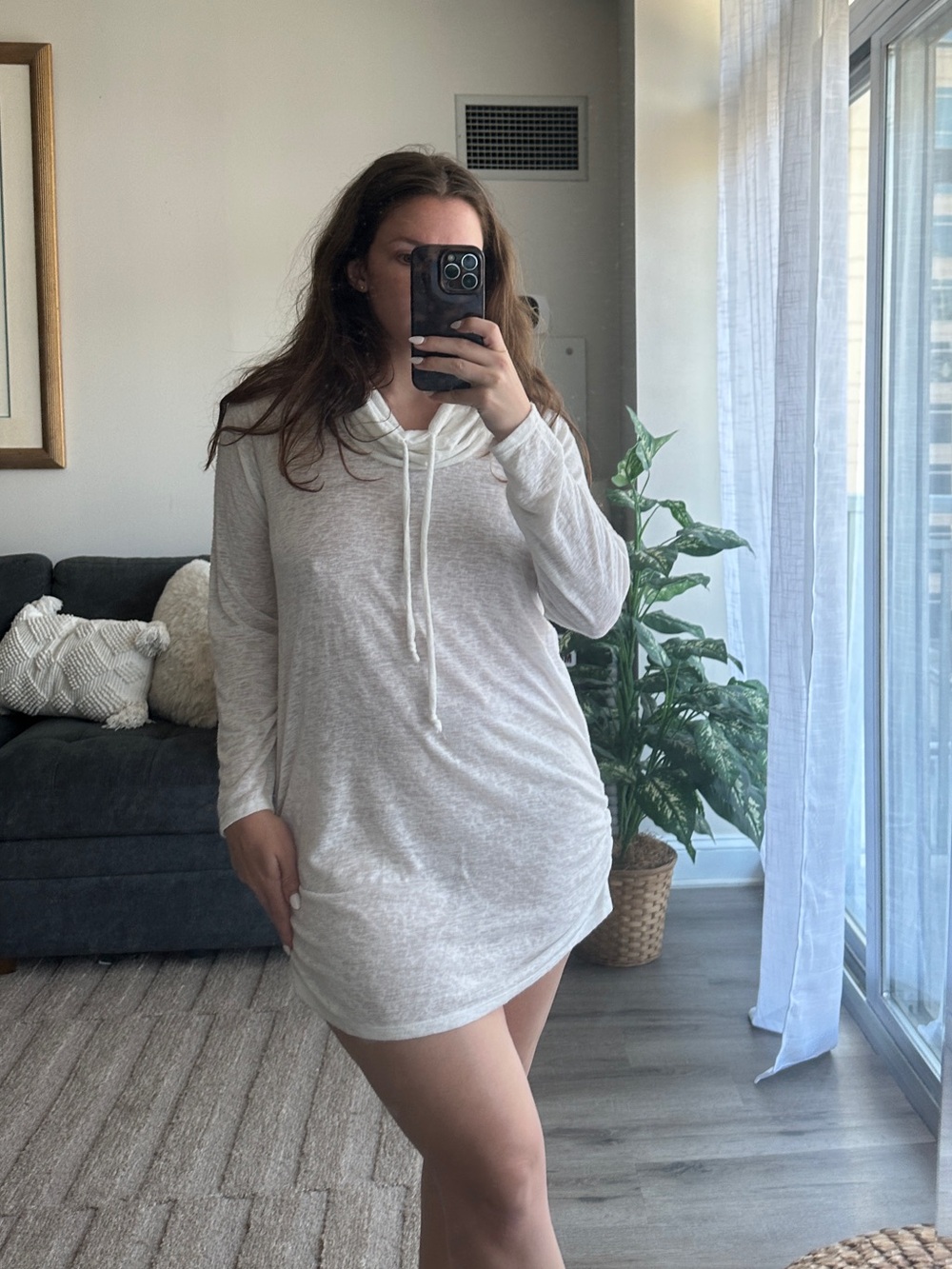 Agnes & Dora White Hooded Swim Coverup